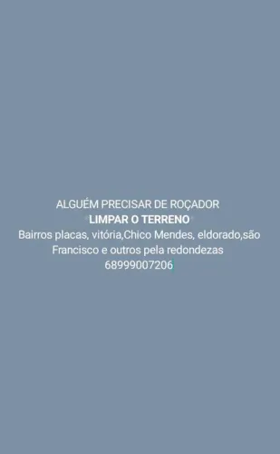 Serviço de roçagem, limpeza,...