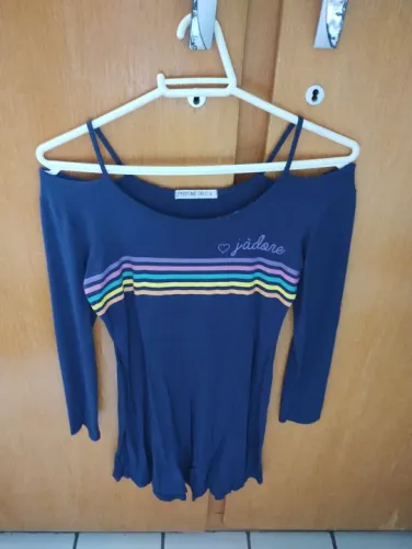 Vestido de malha azul, 8 a 12 anos 