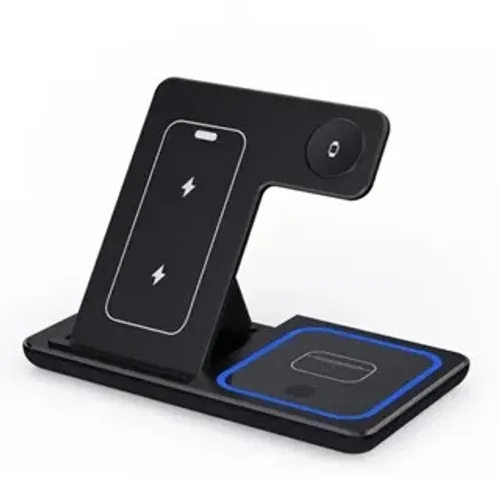 Carregador Indução 3 em 1 Base 15w Dock Station Apple Watch Airpod iPhone