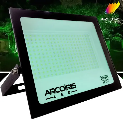Refletor, Luminária LED  200W na cor VERDE 