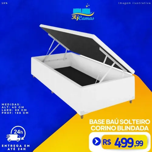 Base Baú Solteiro Corino Blindada