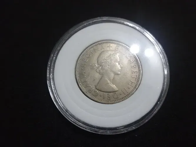 Moeda Inglesa Antiga 1963 2 Shilling Rainha Jovem
