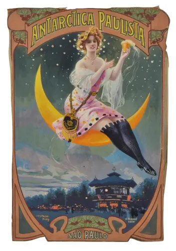 Cartaz vintage cerveja Antarctica Paulista - Decoração Vintage