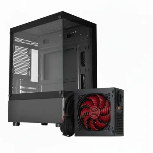 Combo Gamer Gabinete Aquário Medusa Preto + Fonte 500w Fortrek *ENTREGA GRÁTIS*
