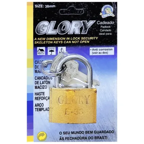 Cadeado de Segurança Glory 38mm com 2 chaves 