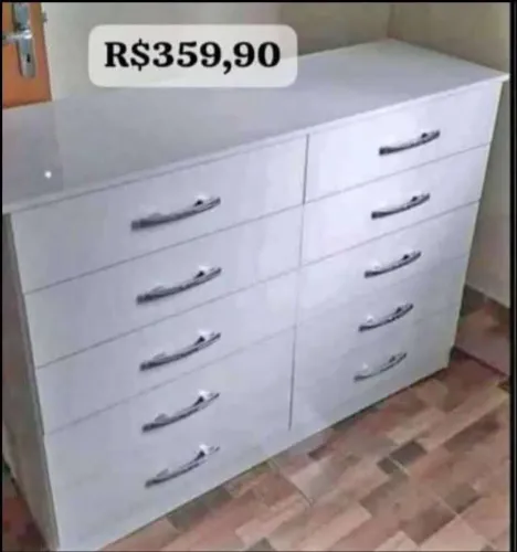 Cômoda 10 Gavetas - Branco - Novo