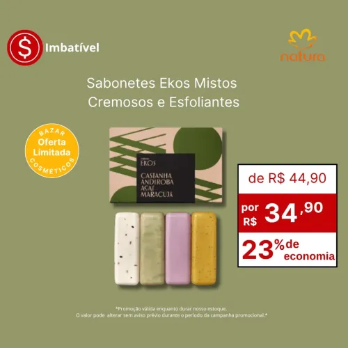 Sabonetes Ekos Mistos Cremosos e Esfoliantes Natura