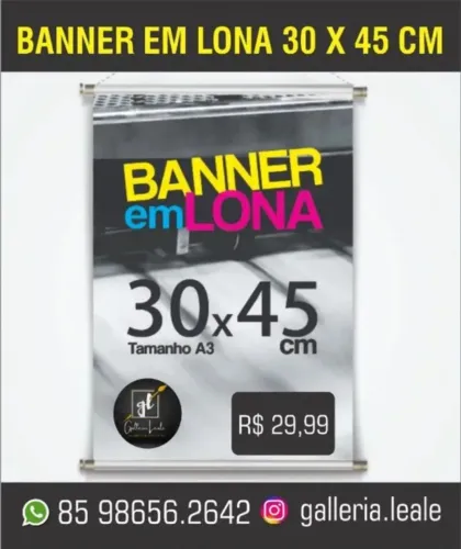Banner em Lona 30 x 45 cm R$ 30,00
