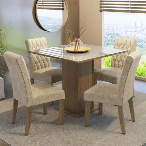 Mesa De Jantar Com 4 Cadeiras