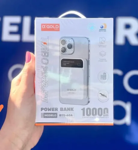 Power Bank Alpha Gold 10000mAh - Carregamento Turbo