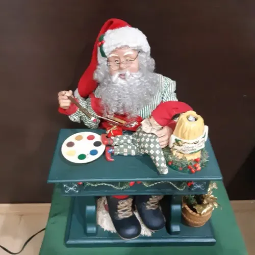 Papai Noel Pintando Boneco da Holiday Creations,1993. - FUNCIONANDO