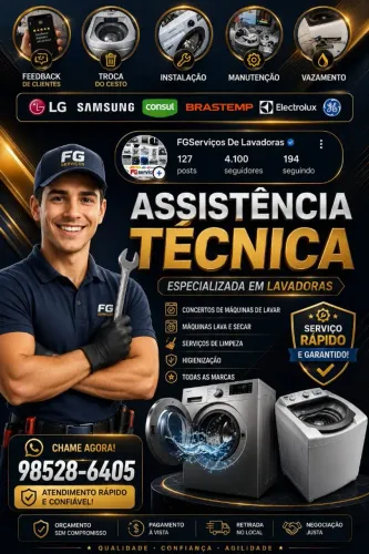 Assistência técnica especializada em máquina de lavar e lava e seca