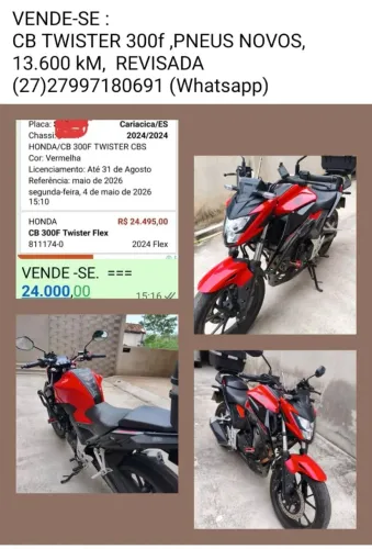 Moto CB Twister 300f , apenas venda, não aceito troca.