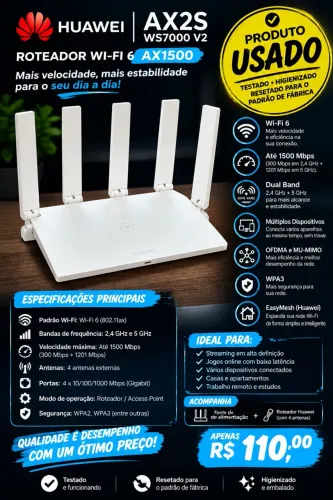 ROTEADOR HUAWEI AX2S WS7000 (usado)