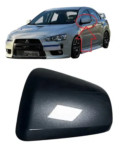 Capa Retrovisor Esquerdo Motorista Lancer 2008 A 2014 Cinza-escuro