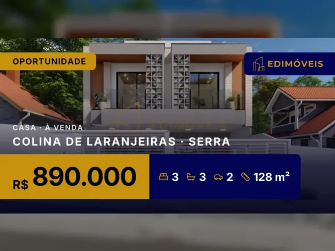 Colina de Laranjeiras| Casa Duplex 3 quartos com suíte, acabamento de alto padrão