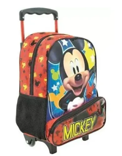 MOCHILA DE RODINHA MICKEY HEY MICKEY + LANCHEIRA + ESTOJO XERUS