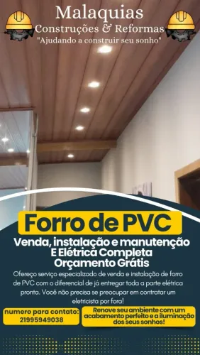 Forro de PVC + Instalação Elétrica Completa