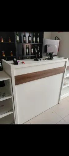 Balcão caixa branco MDF Duplo
