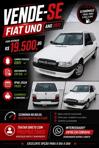 Fiat Uno Mille 1.0 Fire/ F.flex/ Economy 2P 2012