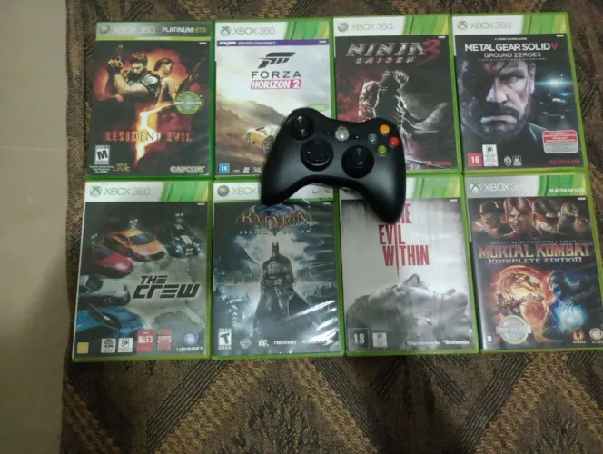 Kit jogos originais para Xbox 360 + controle original usado apenas duas vezes
