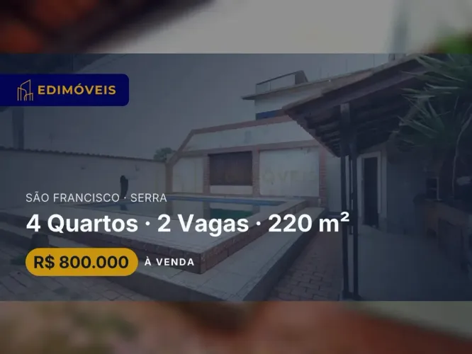 Casa 4 quartos em São Francisco, piscina e área gourmet, ideal para lazer