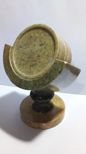 Jogo De 6 Porta-Copos Em Pedra Sabão Com Suporte