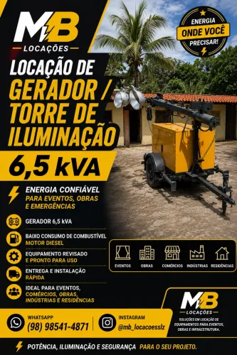 Aluguel de Gerador 6.5 kVA