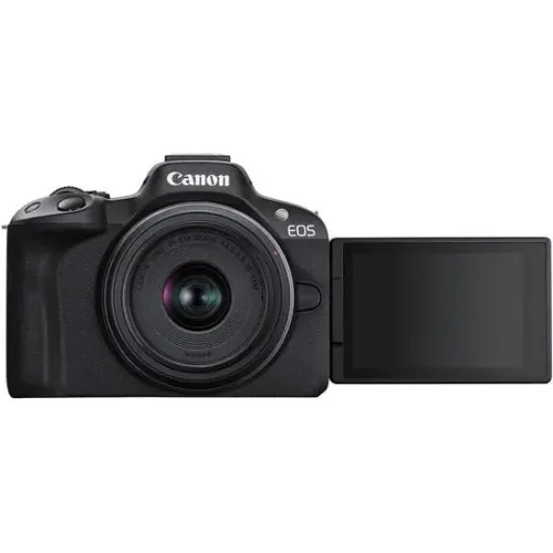 Câmera Canon EOS R50 24.2MP 3.0" Lente RF-S 18-45MM IS STM + RF-S 55-210MM IS STM - Nova