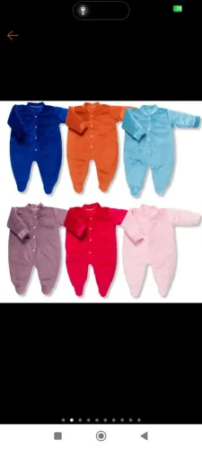 Kit 3 Pçs Macacão Plush Bebe Veludo Pelo Na Gola Macio Menina Menino