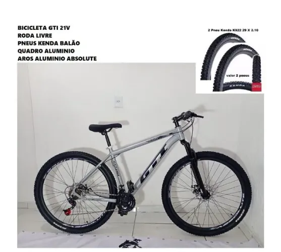 Bicicleta 29 Quadro aluminio Suspenção reforçada Canela Grossa Pneus Kenda