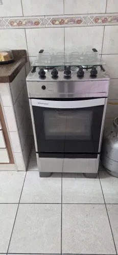Fogão 4 bocas Brastemp alumínio -