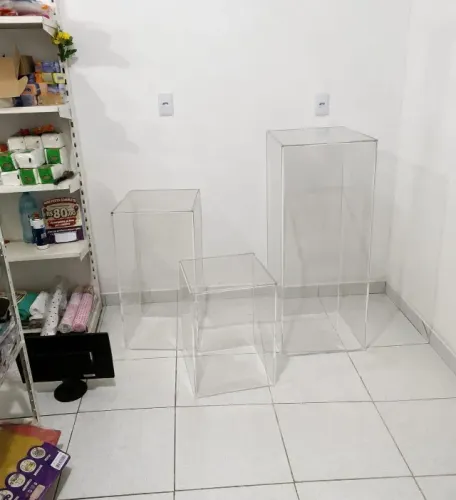 ? TRIO DE CUBOS EM ACRÍLICO PREMIUM - FESTAS, LOJAS E DECORAÇÕES ?