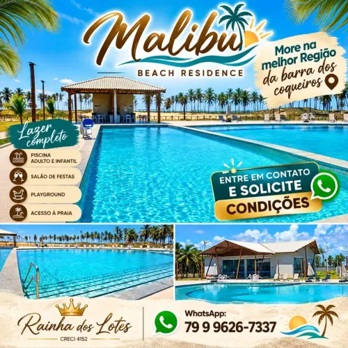 Lote na barra dos coqueiros posição sudeste - REPASSE MALIBU - Rainha dos Lotes
