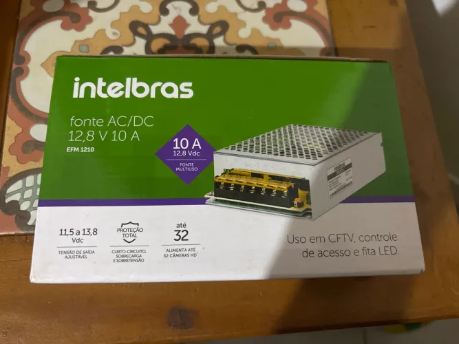 Fonte Intelbras EFM 1210 12,8V 10A - Nova na Caixa