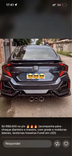 Bodykit F-type Honda Civic G10 + Escape Esportivo