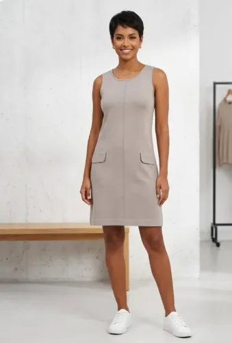 vestido cinza em malha marisa
