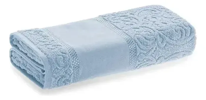  Toalha Banho Gig P Pintar Aveludada Cores Karsten Personaliz Cor Azul Liso 150x90cm