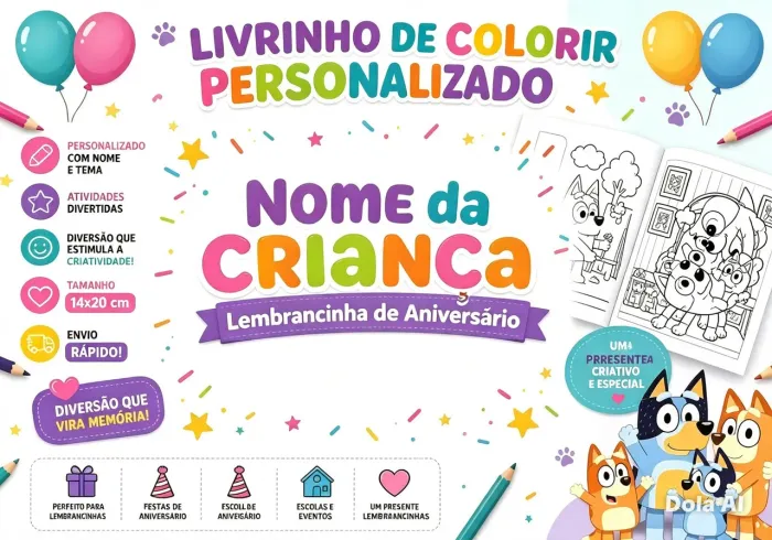 Lembrancinha aniversário livrinho colorir