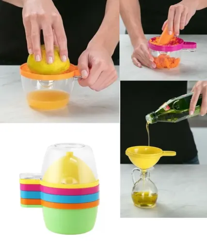 Kit Multifunção La Cuisine - Espremedor Medidor Funil e Ralador 4 em 1
