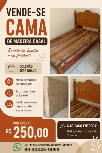 Cama de casal /madeira