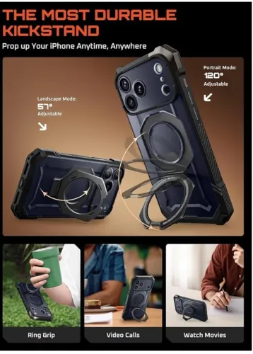 case Iphone 17 pro max com suporte giratorio
