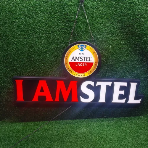 Luminoso Amstel para decoração
