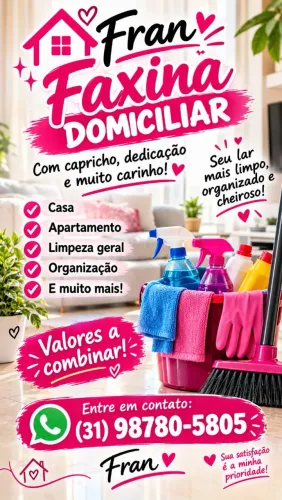 Faço faxina domiciliar