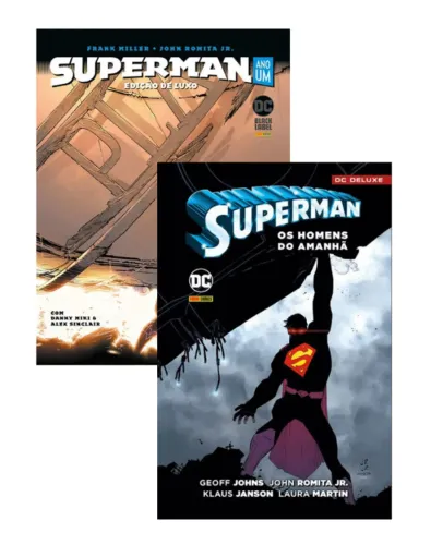 COMBO SUPERMAN ANO UM EDIÇÃO DE LUXO + OS HOMENS DO AMANHÃ. DC DELUXE. Novos Lacrados.