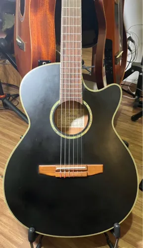 Violão Semi-flat Ibanez AEG10NE-BKF Eletroacústico Nylon