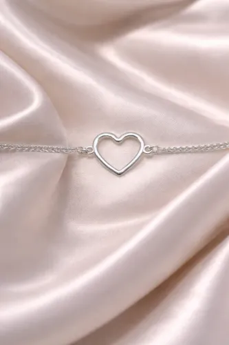 Pulseira coração prata 