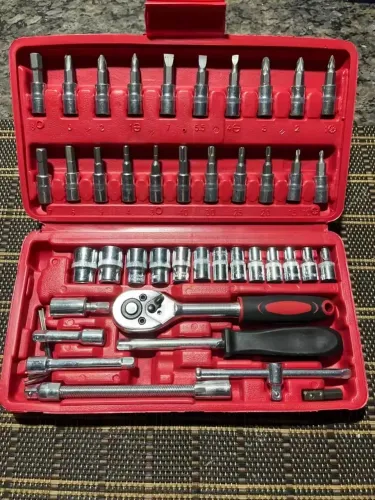 Kit de Ferramentas Hexon 46 Peças com Catraca e Maleta - Aço Cromo Vanádio