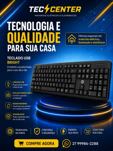 Teclado Bright  Multimidia Preto Usb