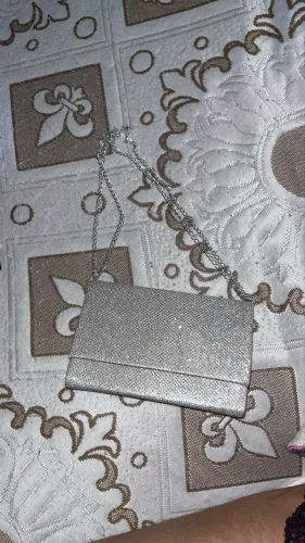Bolsa Glitter prata Festa